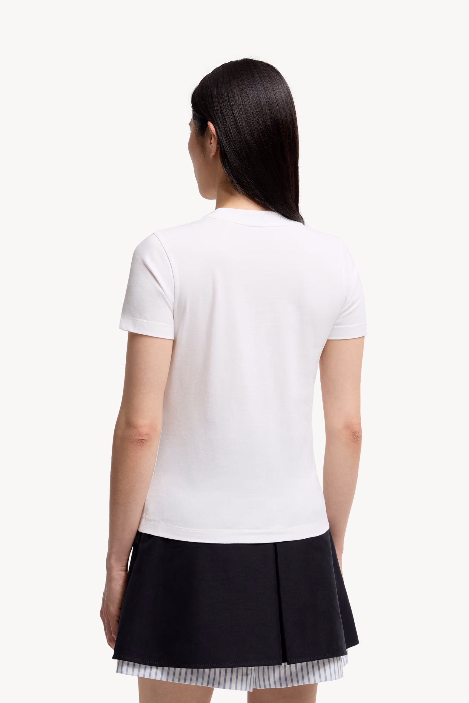 Crystal Logo Cotton T-Shirt White Moncler 5
